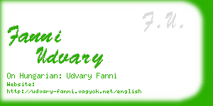 fanni udvary business card